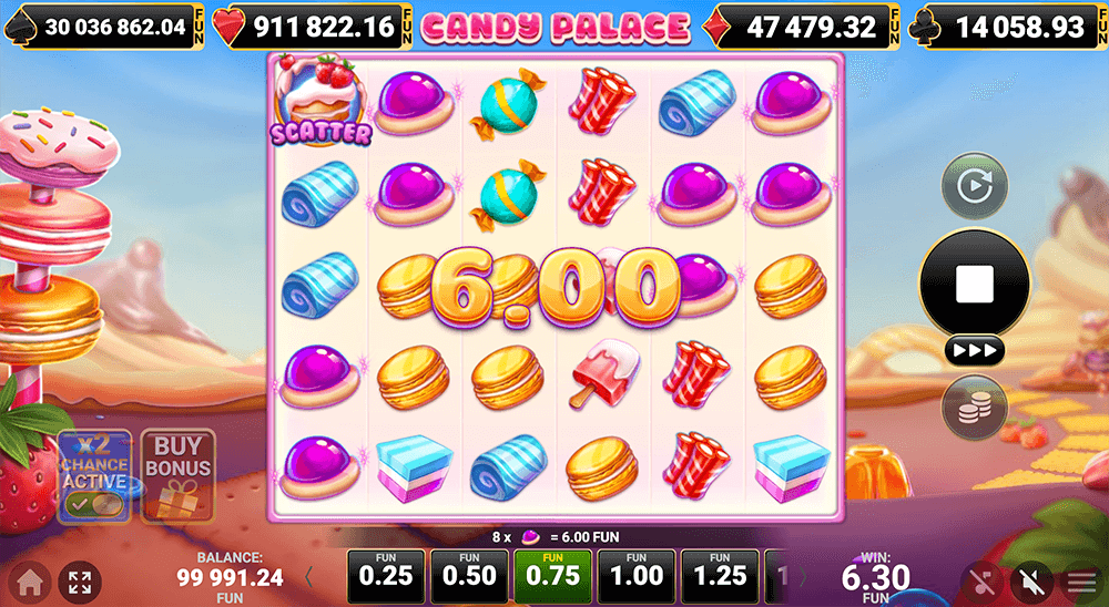 Как выигрывать в видео слоте Candy Palace